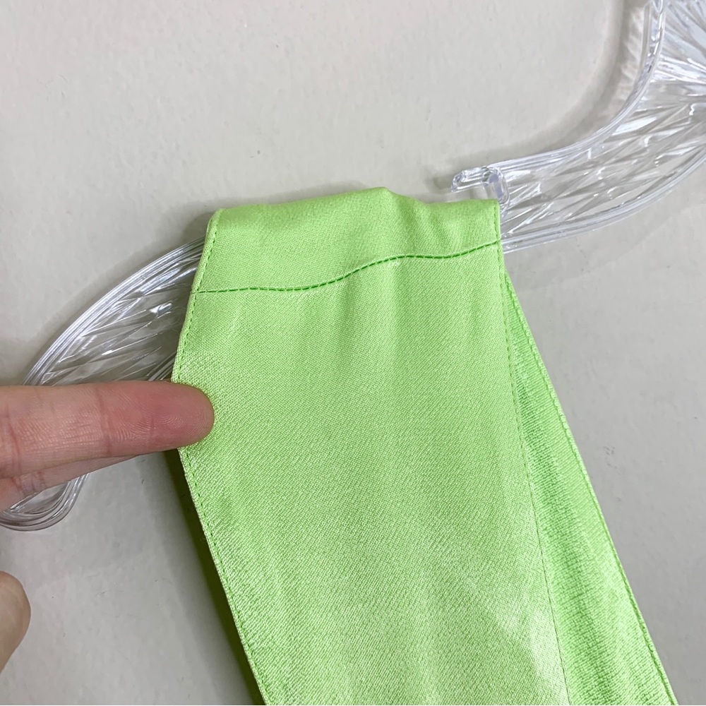 NEW Vanessa Mooney The Elisabeth Romper Dress (Sz XS) Candy Apple Green Satin - Picture 11 of 11